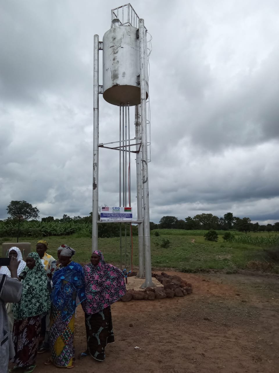 Women at the borehole water tower