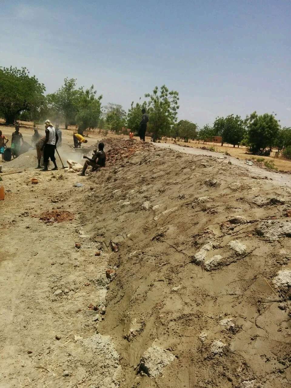 Catchment basin under construction